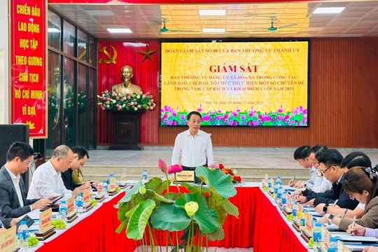 Đoàn giám sát số 08 của Ban Thường vụ Thành ủy Hà Nội làm việc với xã Hoà Xá