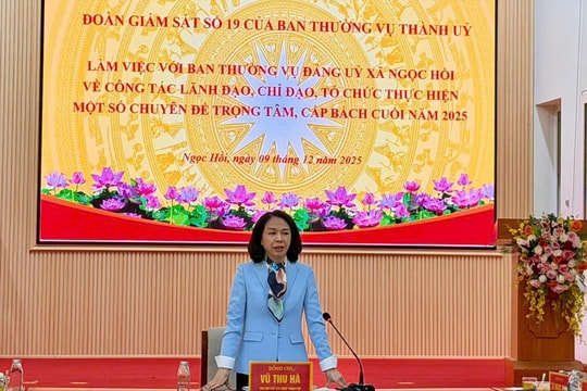 Phó Chủ tịch UBND thành phố Hà Nội Vũ Thu Hà giám sát tại xã Ngọc Hồi