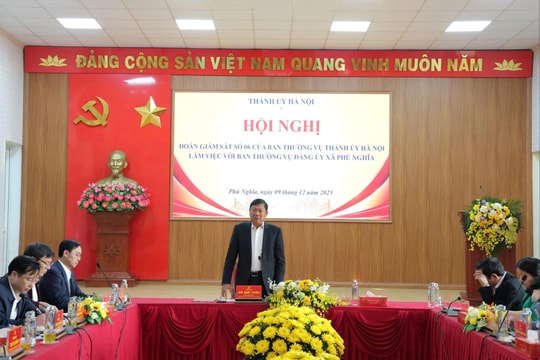 Chủ nhiệm Ủy ban Kiểm tra Thành ủy Hà Nội Đỗ Anh Tuấn giám sát tại xã Phú Nghĩa