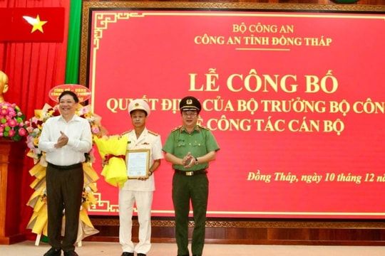 Đại tá Trà Quang Thanh giữ chức Phó Giám đốc Công an tỉnh Đồng Tháp