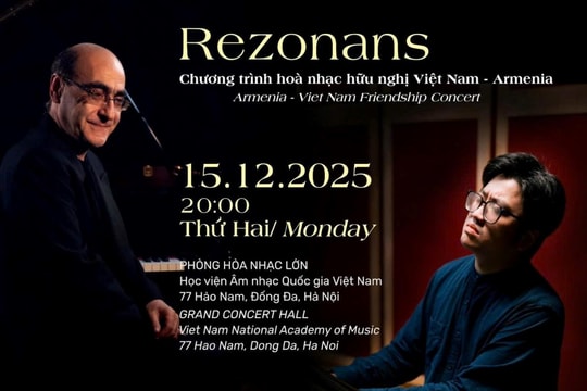 Hai nghệ sĩ piano Armen Babakhanian và Lưu Đức Anh kết hợp biểu diễn trong chương trình “Rezonans”