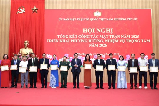 Phường Yên Sở: Khen thưởng 16 tập thể và 50 cá nhân có thành tích trong công tác Mặt trận