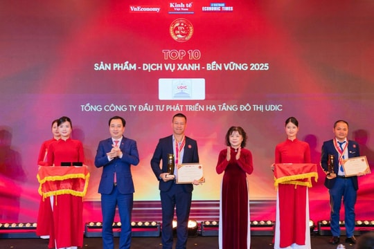 UDIC khẳng định vị thế thương hiệu với Top 10 Sản phẩm - Dịch vụ xanh - Bền vững 2025
