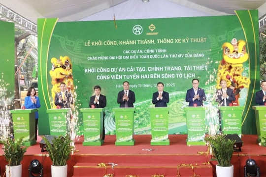 Khởi công dự án cải tạo, chỉnh trang, tái thiết công viên tuyến hai bên sông Tô Lịch