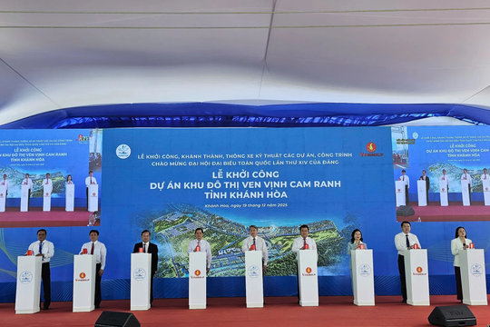 Khánh Hòa đồng loạt khởi công, khánh thành 5 dự án, công trình chào mừng Đại hội XIV của Đảng