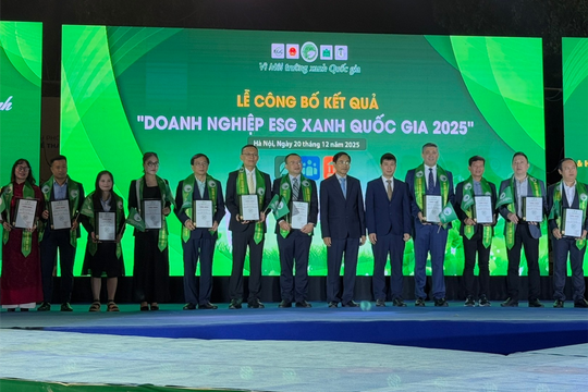 20 doanh nghiệp được trao danh hiệu “Doanh nghiệp ESG xanh quốc gia 2025”