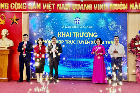 Xã Đại Thanh ra mắt hệ thống họp trực tuyến kết nối đến 21 thôn