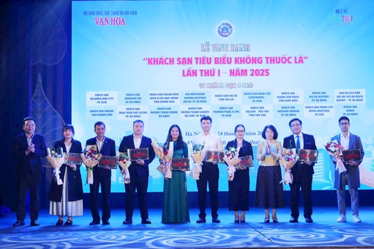 Vinh danh 44 khách sạn tiêu biểu không khói thuốc lá lần thứ I - năm 2025