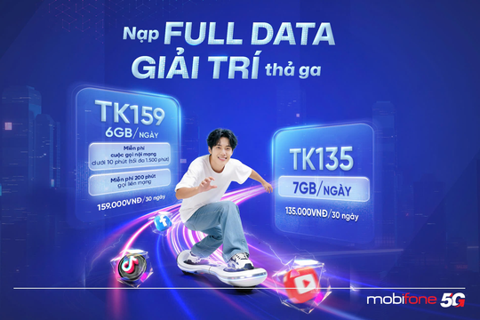 Nạp "full" data - Giải trí thả ga với loạt gói cước trả trước MobiFone