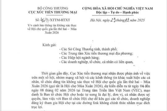 Cảnh báo thông tin không xác thực về Hội chợ Mùa xuân 2026