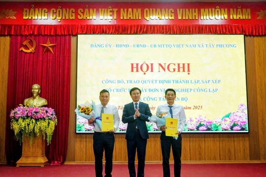Xã Tây Phương công bố sắp xếp đơn vị sự nghiệp