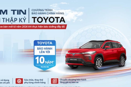 Toyota Việt Nam triển khai chương trình khuyến mại trong tháng 1/2026