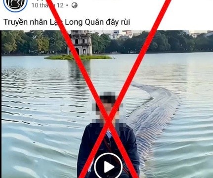 Xử lý cá nhân dùng AI đăng video "cưỡi trăn trên hồ Hoàn Kiếm" để câu view