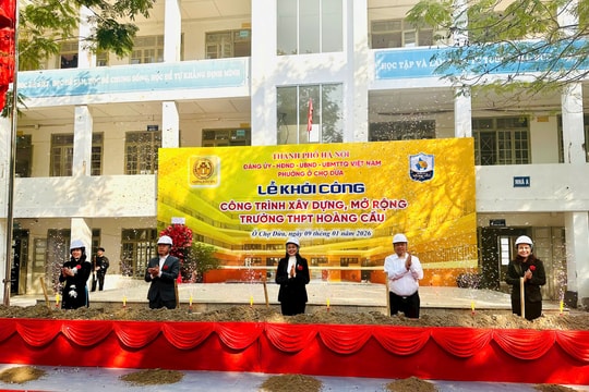 Phường Ô Chợ Dừa khởi công xây dựng Trường THPT Hoàng Cầu
