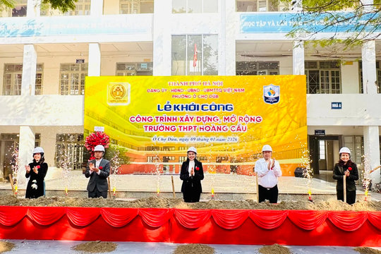 Phường Ô Chợ Dừa khởi công xây dựng Trường THPT Hoàng Cầu