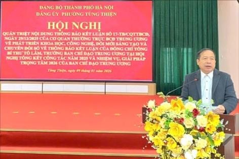 Tùng Thiện quán triệt nội dung Thông báo Kết luận số 17-TB/CQTTBCĐ