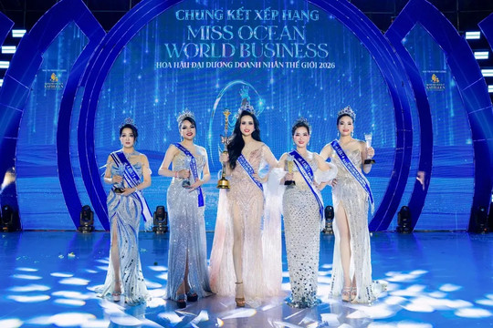 Vũ Thị Thanh Tâm đăng quang Hoa hậu Đại dương Doanh nhân Thế giới 2026