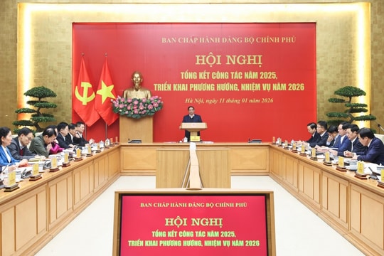 Thủ tướng chủ trì Hội nghị tổng kết năm 2025, triển khai nhiệm vụ năm 2026 của Đảng ủy Chính phủ