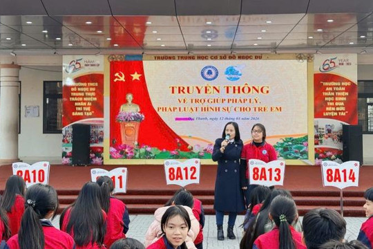 Hội LHPN xã Đại Thanh: Truyền thông trợ giúp pháp lý cho học sinh Trường THCS Đỗ Ngọc Du