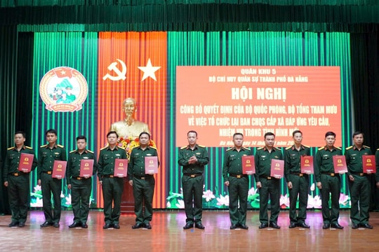 Đà Nẵng bổ nhiệm 93 chỉ huy trưởng Ban Chỉ huy quân sự xã, phường