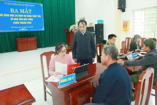 Xã Tiến Thắng- đưa dịch vụ công thiết yếu về từng thôn xóm