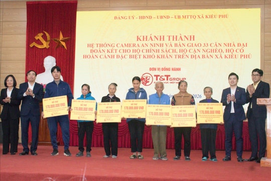 Kiều Phú khánh thành, bàn giao 33 nhà đại đoàn kết và hệ thống camera an ninh