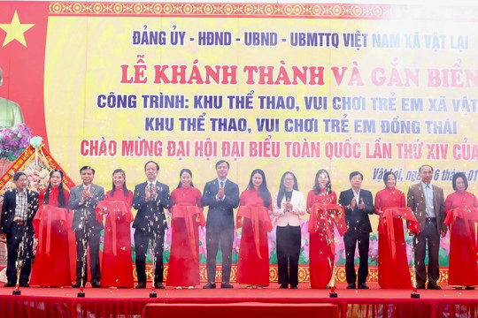 Xã Vật Lại khánh thành, gắn biển hai công trình chào mừng Đại hội XIV của Đảng