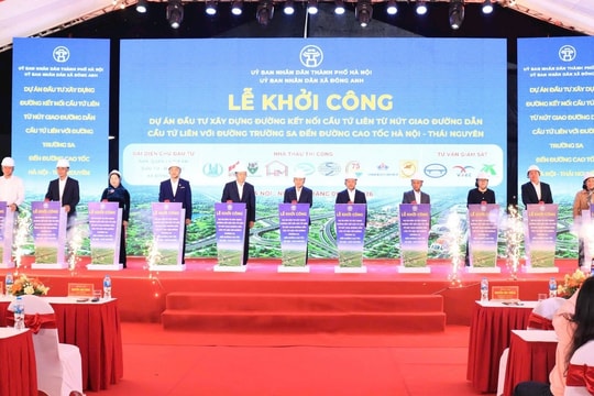 Khởi công tuyến đường kết nối cầu Tứ Liên với cao tốc Hà Nội - Thái Nguyên