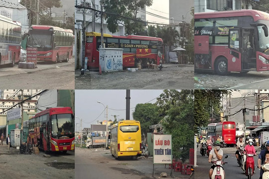 Xe giường nằm hoạt động như “bến cóc”, phớt lờ biển cấm giờ ở phường Hiệp Bình