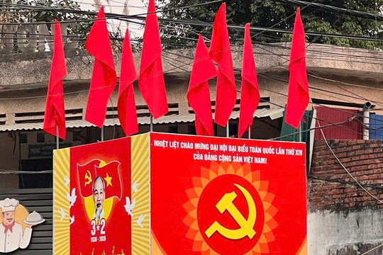 Xã Dân Hòa rực rỡ cờ hoa chào mừng Đại hội XIV của Đảng