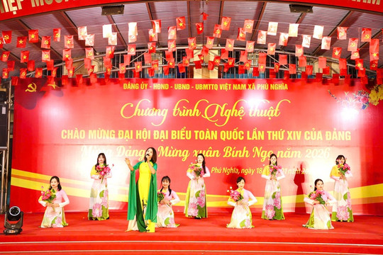 Xã Phú Nghĩa tổ chức Chương trình nghệ thuật chào mừng Đại hội đại biểu toàn quốc lần thứ XIV của Đảng
