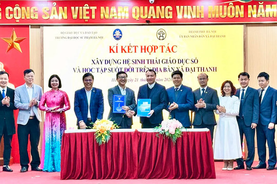 Xã Đại Thanh: ký kết hợp tác phát triển giáo dục, xây dựng hệ sinh thái giáo dục số