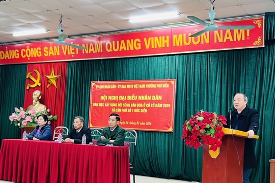Phường Phú Diễn tổ chức hội nghị điểm xây dựng đời sống văn hóa ở cơ sở năm 2026