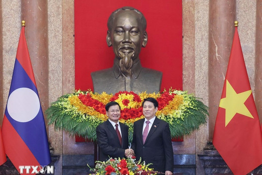 Chủ tịch nước Lương Cường: Quan hệ Việt Nam-Lào tiếp tục phát triển toàn diện