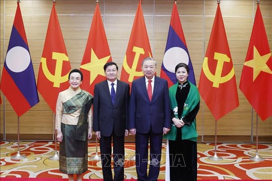 Chiêu đãi trọng thể chào mừng Tổng Bí thư, Chủ tịch nước Lào Thongloun Sisoulith và Phu nhân cùng Đoàn đại biểu cấp cao Lào