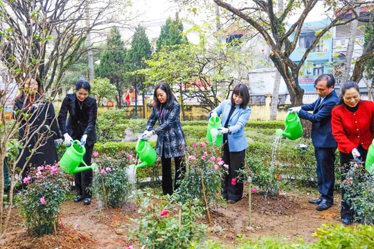 Vân Đình rạng rỡ sắc hoa chào mừng thành công Đại hội XIV của Đảng và đón xuân Bính Ngọ