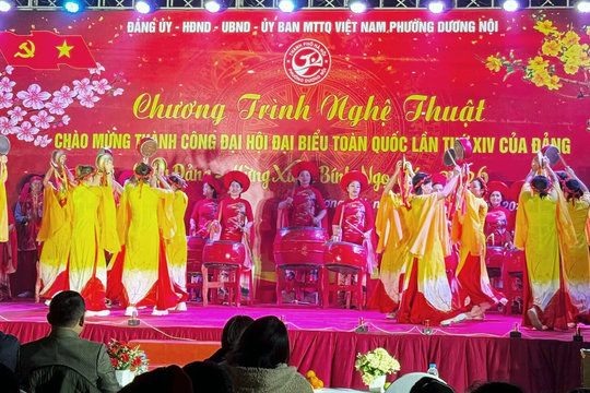 Phường Dương Nội: tổ chức chương trình nghệ thuật chào mừng thành công Đại hội XIV của Đảng