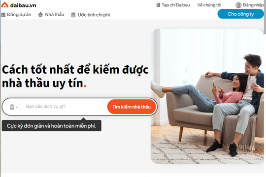 Nền tảng Daibau: Giải pháp hỗ trợ tìm nhà thầu, thợ uy tín nhanh chóng, minh bạch và không ràng buộc