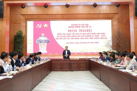 Đoàn công tác số 14 của Thành uỷ Hà Nội kiểm tra công tác bầu cử tại xã Vân Đình, Hoà Xá, Ứng Hoà, Ứng Thiên