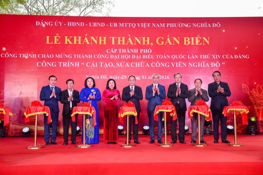 Khánh thành Công viên Nghĩa Đô - Công trình cấp thành phố chào mừng thành công Đại hội XIV của Đảng