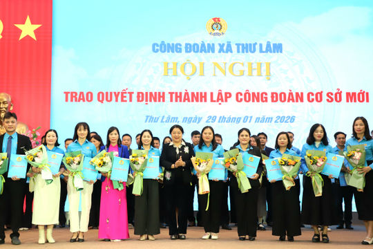 Hà Nội: Thành lập mới 10 Công đoàn cơ sở tại xã Thư Lâm