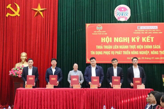 Hội Nông dân Hà Nội và Agribank ký kết thỏa thuận liên ngành về tín dụng nông nghiệp, nông thôn
