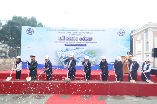 Yên Hoà: khởi công xây dựng công trình cải tạo, nâng cấp trường THCS Nam Trung Yên