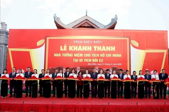 Tổng Bí thư Tô Lâm dự khánh thành Nhà tưởng niệm Chủ tịch Hồ Chí Minh tại Di tích Đồi E2 (Điện Biên)
