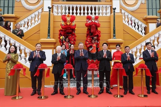 Tổng Bí thư Tô Lâm, Chủ tịch nước Lương Cường dự khánh thành công trình trụ sở làm việc Cơ quan Chủ tịch nước