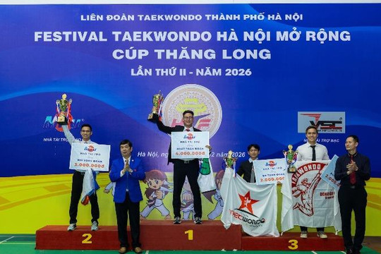 Taekwondo Kids Việt Nam nhất toàn đoàn tại Festival Taekwondo Hà Nội mở rộng - Cúp Thăng Long 2026