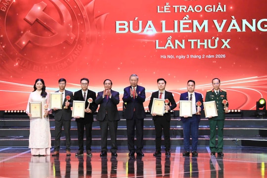 Tổng Bí thư Tô Lâm dự Lễ tuyên dương bí thư chi bộ xuất sắc và trao Giải Búa liềm Vàng lần thứ X