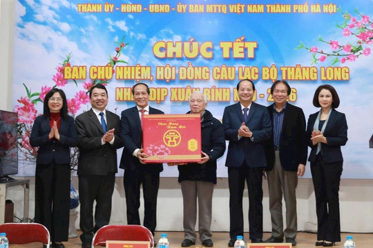 Trưởng ban Tuyên giáo và Dân vận Thành ủy Nguyễn Doãn Toản chúc Tết Câu lạc bộ Thăng Long  ​