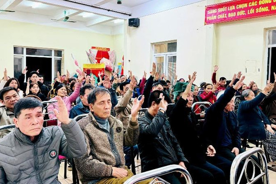 Cử tri thôn Đông Trạch, xã Nam Phù tín nhiệm cao nhân sự ứng cử đại biểu HĐND xã khóa II, nhiệm kỳ 2026-2031