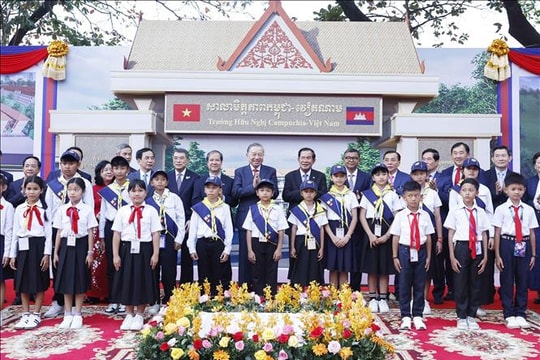 Tổng Bí thư Tô Lâm dự lễ khởi công Trường Hữu nghị Campuchia - Việt Nam